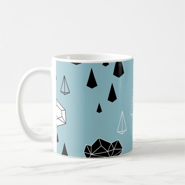 Geometriska moln och regn, sömlös mönster. kaffemugg (Vänster)