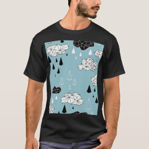 Geometriska moln och regn, sömlös mönster. t shirt