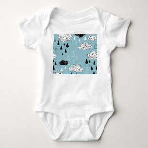 Geometriska moln och regn, sömlöst mönster. t shirt