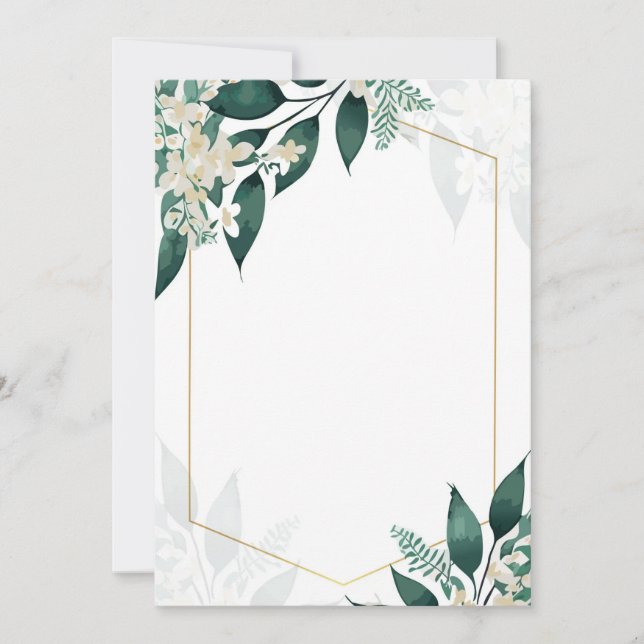 Geometriska och blommor inbjudningar (Framsida)