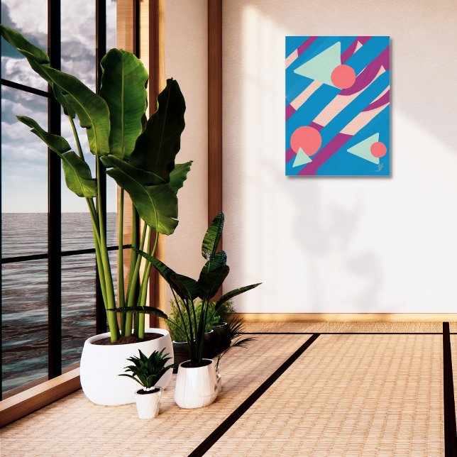 Geometriska oljeformer vintagepalett fototryck (Skapare uppladdad)