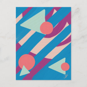Geometriska oljeformer vintagepalett vykort