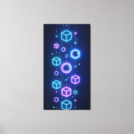 Geometriska partiklar skimrade med neonljus canvastryck