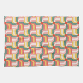 Geometriska Pinhjul med färgstark Abstrakt Kökshandduk