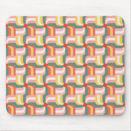 Geometriska Pinhjul med färgstark Abstrakt Musmatta