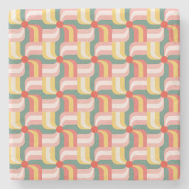 Geometriska Pinhjul med färgstark Abstrakt Stenunderlägg