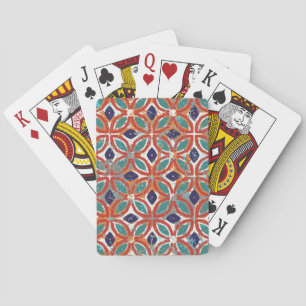 Geometriska plattor: etnisk bakgrund av vintagen. casinokort