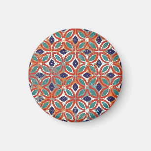 Geometriska plattor: etnisk bakgrund av vintagen. magnet