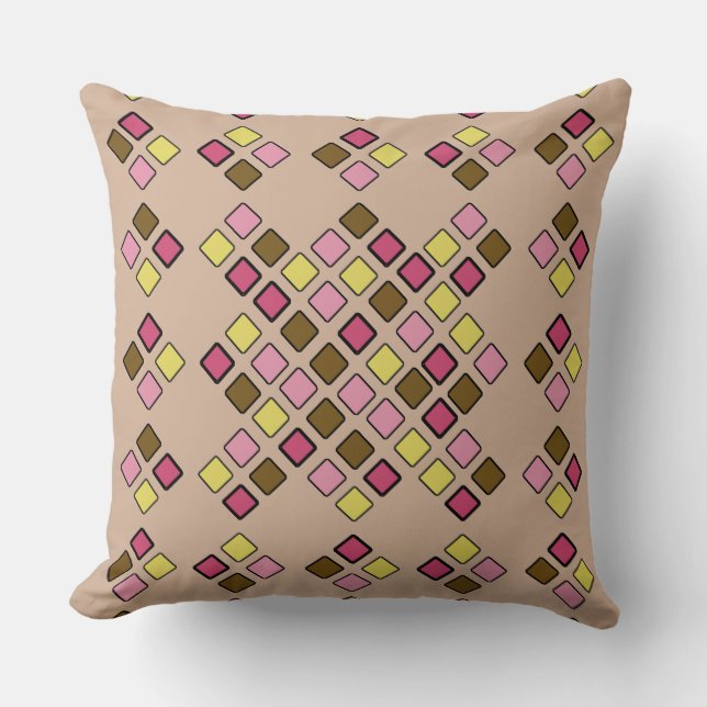 Geometriska plattor Mönster 2 i 1 Rosa Anpassnings Kudde (Framsida)