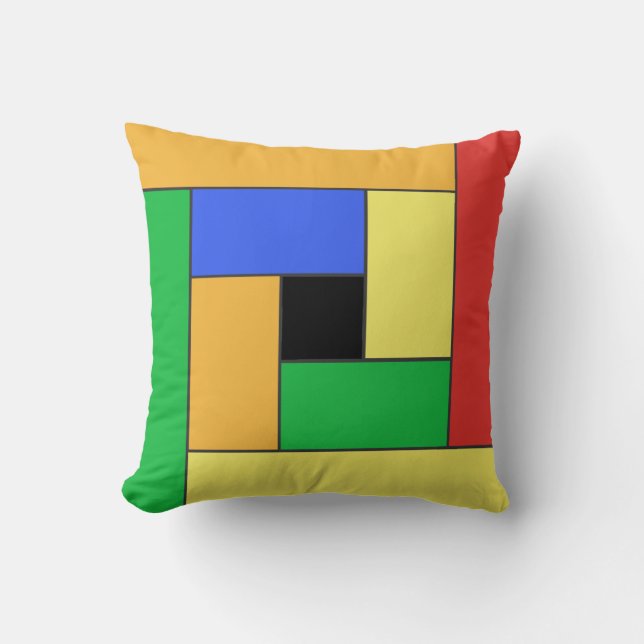 Geometriska plattor Mönster ver10 Dekorativ kudde (Framsida)