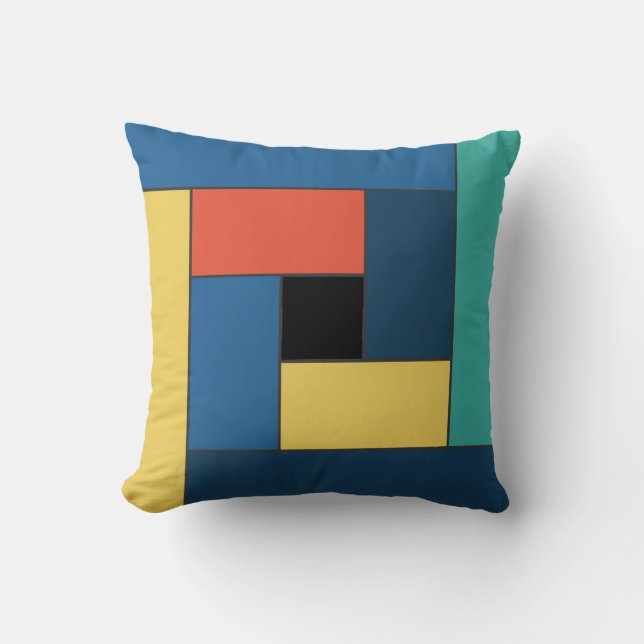 Geometriska plattor Mönster ver7 Dekorativ kudde (Framsida)