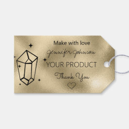 Geometriska presentgiftsetiketter i guld folie presentetikett