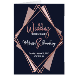 Geometriska program för blått Mauve i Ro Guld Hälsningskort