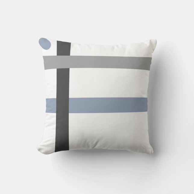 Geometriska pubar för vit för svartgråttblått kudde (Framsida)