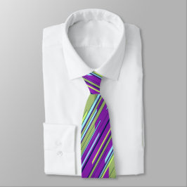 Geometriska randiga violetta och mossiga dubbelsid slips
