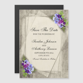 Geometriska rasterpaneler sparar datumet magnetisk inbjudningskort