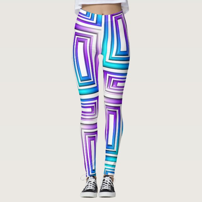 geometriska rektanglar, bensin leggings (Framsida)
