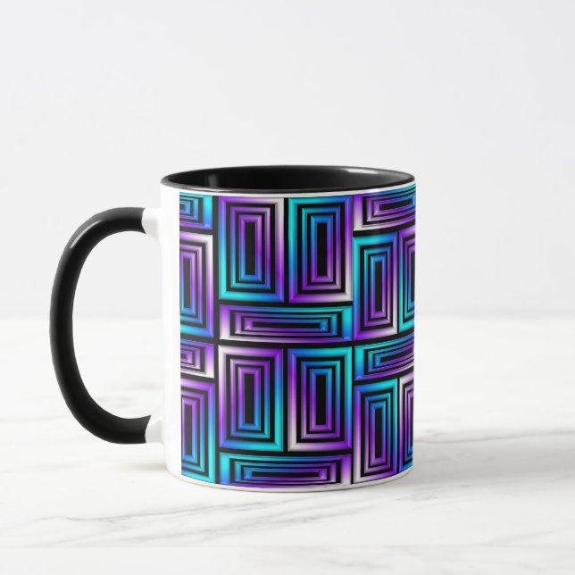 Geometriska rektanglar kaffe kopp (Vänster)