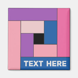 Geometriska rektanglar (över 1) med valfri text magnet