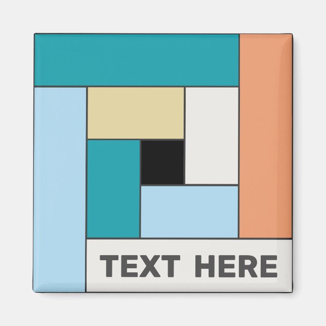 Geometriska rektanglar (ver10) med valfritt textma magnet (Framsidan)