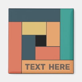 Geometriska rektanglar (ver2) med valfritt textmag magnet