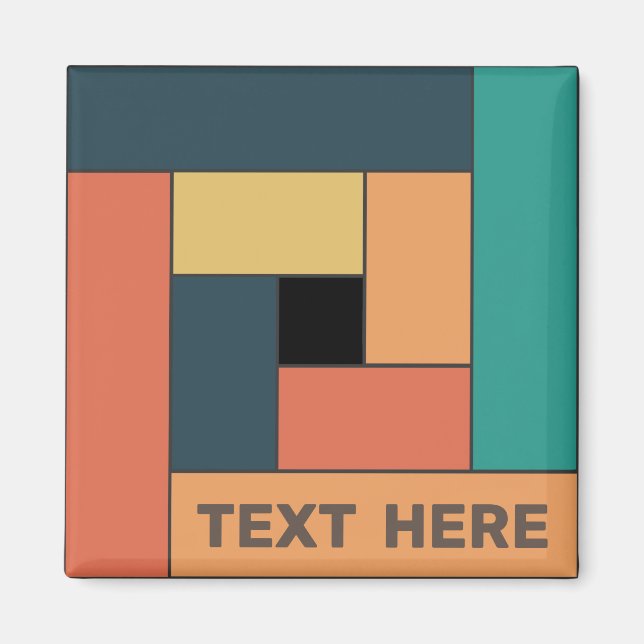Geometriska rektanglar (ver2) med valfritt textmag magnet (Framsidan)