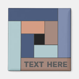 Geometriska rektanglar (ver3) med valfritt textmag magnet