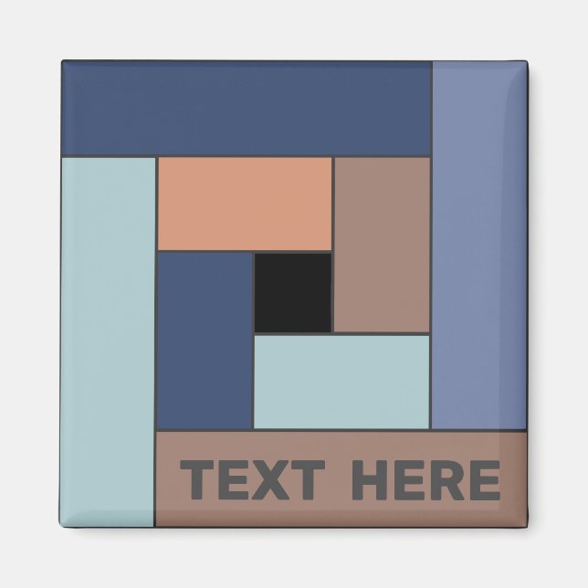 Geometriska rektanglar (ver3) med valfritt textmag magnet (Framsidan)