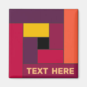Geometriska rektanglar (ver4) med valfritt textmag magnet