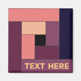 Geometriska rektanglar (ver5) med valfritt textmag magnet