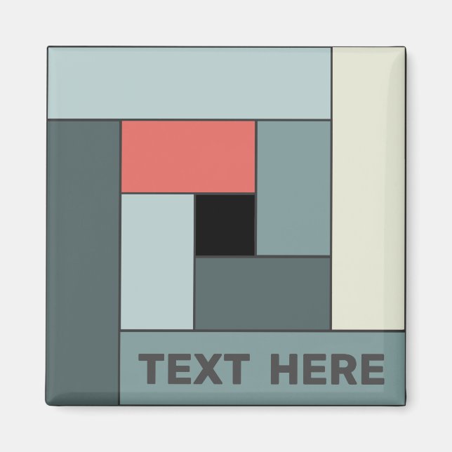 Geometriska rektanglar (ver6) med valfritt textmag magnet (Framsidan)