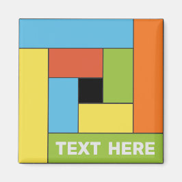 Geometriska rektanglar (ver8) med valfritt textmag magnet