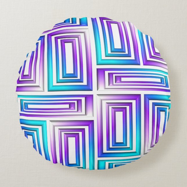 Geometriska rektangulärkuddar rund kudde (Framsidan)