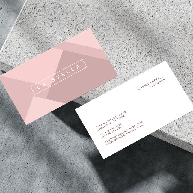 Geometriska  Rosor för elegant och Trendig Visitkort (Elegant & Trendy Geometric Blush Pink Shades Business Card)