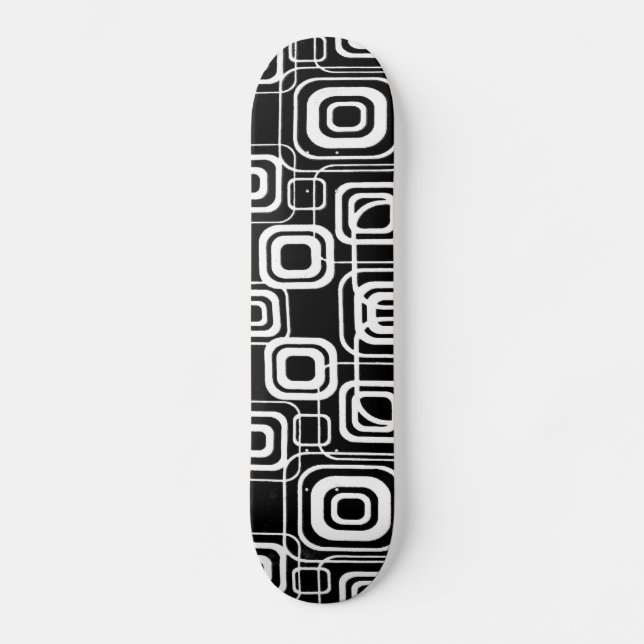 Geometriska rutor Abstrakt projektionsskateboard Skateboard Bräda 19,5 Cm (Framsida)