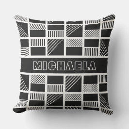 Geometriska rutor anpassade monogram kastkuddar kudde