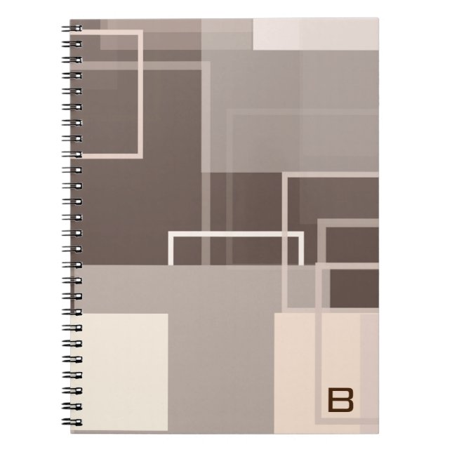 Geometriska rutor - Chocolate Cream Photo Notebook Anteckningsbok (Framsidan)