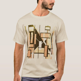 Geometriska rutor för ljusa Orangar MCM-design T Shirt