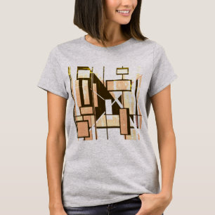 Geometriska rutor för öppen Orange, MCM-inspirerad T Shirt