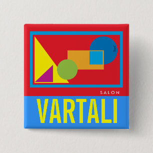 Geometriska Shapar som Vartali kvadrerar, knäppas Knapp