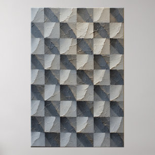 Geometriska skuggor: en skulpturbild av Struktur Poster
