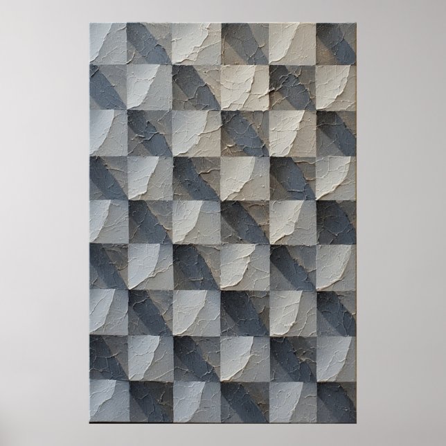 Geometriska skuggor: en skulpturbild av Struktur Poster (Framsidan)