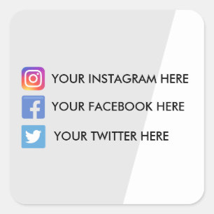 Geometriska Social-media Fyrkantigt Klistermärke