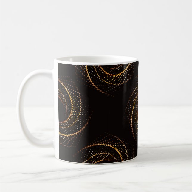 Geometriska sömlösa mönster i guld punkter kaffemugg (Vänster)