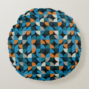 Geometriska, sömlösa mosaikplattor mönster, ryg rund kudde