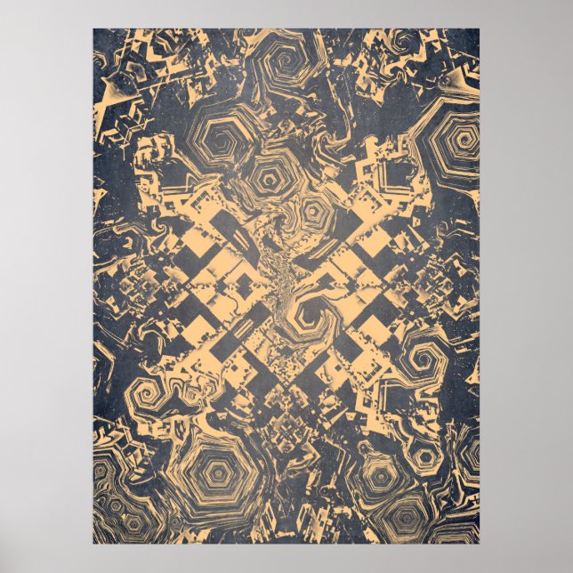 Geometriska spiral mönster poster (Framsidan)