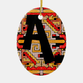 Geometriska stammar/etnisk Mönster & Initialer Julgransprydnad Keramik