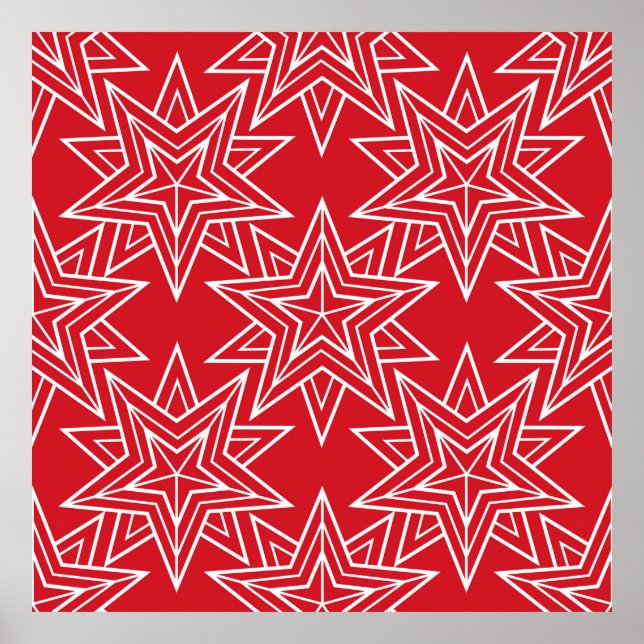Geometriska stjärnor, vintage sömlös mönster, chri poster (Framsidan)