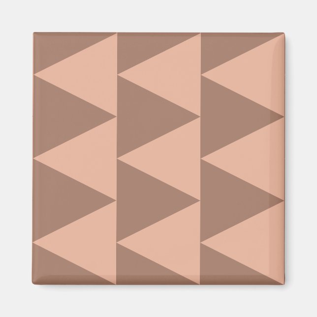 Geometriska Stora Trianglar Mocha Mousse Dammrosa Magnet (Framsidan)