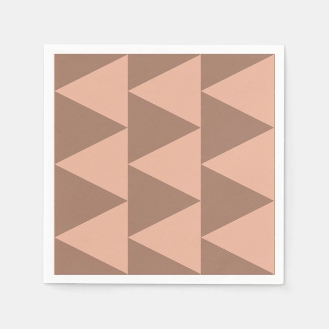 Geometriska Stora Trianglar Mocha Mousse Dammrosa Pappersservett (Framsidan)